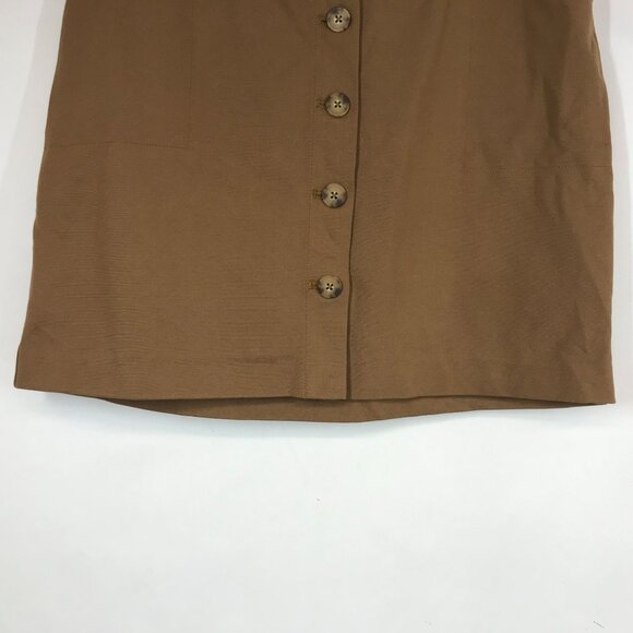 J. JILL -WOMEN'S SMALL PETITE - ACORN TAN BUTTON UP SKIRT - Picture 3 of 10